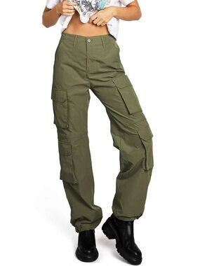 Love Tree Olive Army Green Cargo Skater Pants High Rise Women’s Small